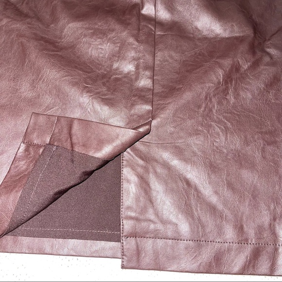 Ann Taylor Brown Vegan Leather Skirt - Picture 5 of 7